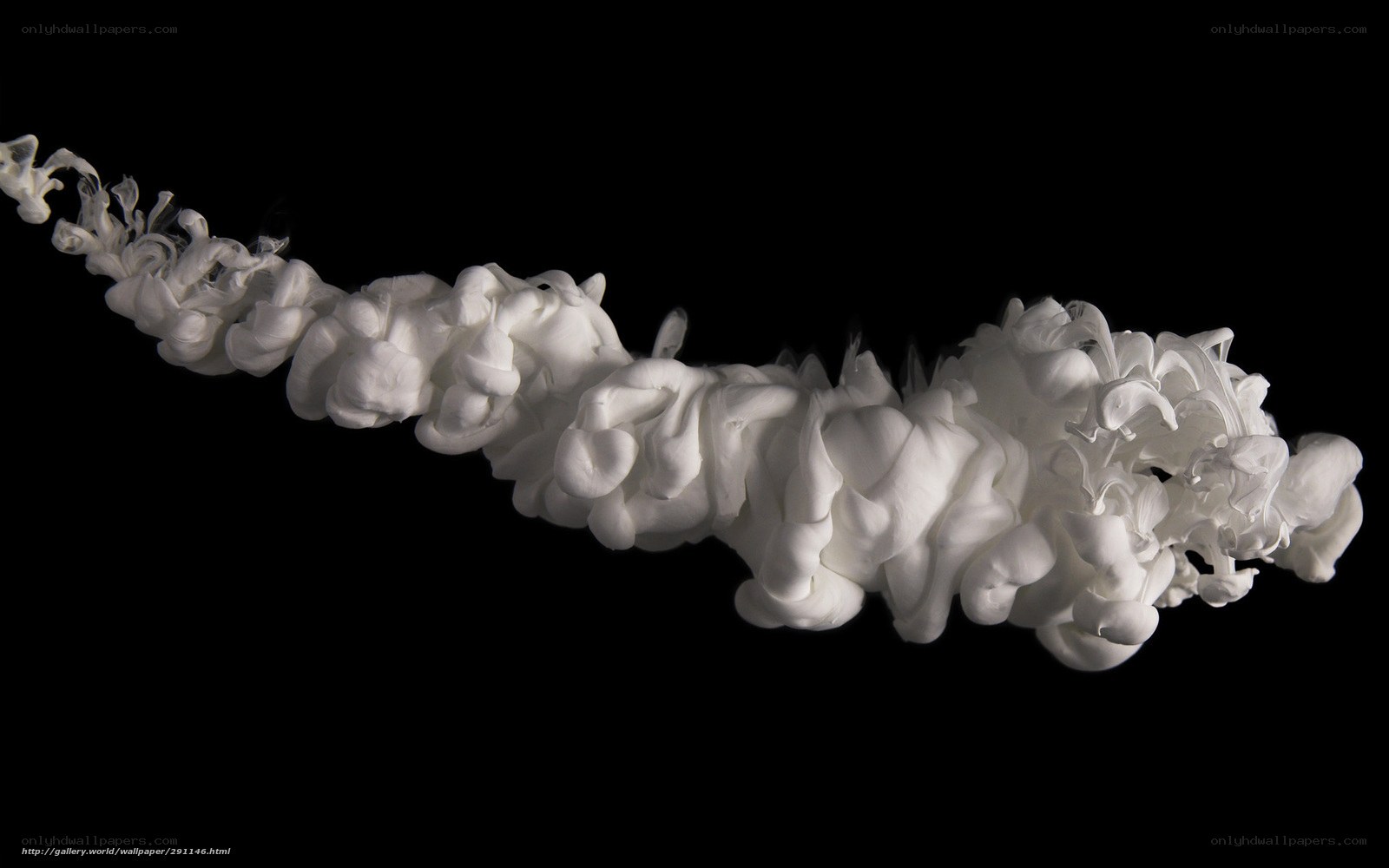White ink cloud in motion