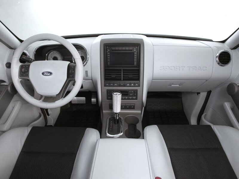 white interior of a ford sport trac