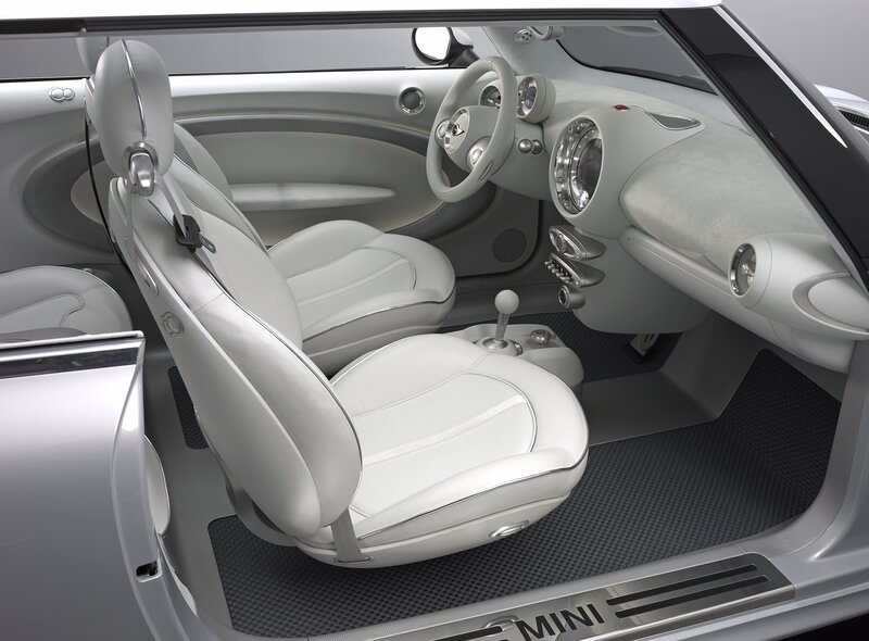 White interior of a MINI car