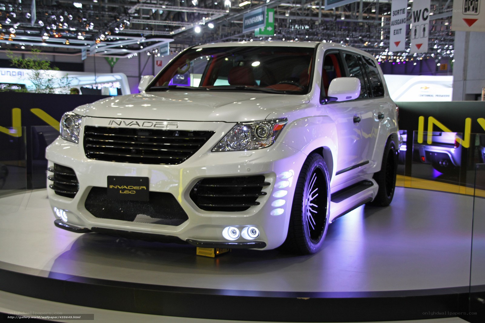 White Invader L60 SUV on display