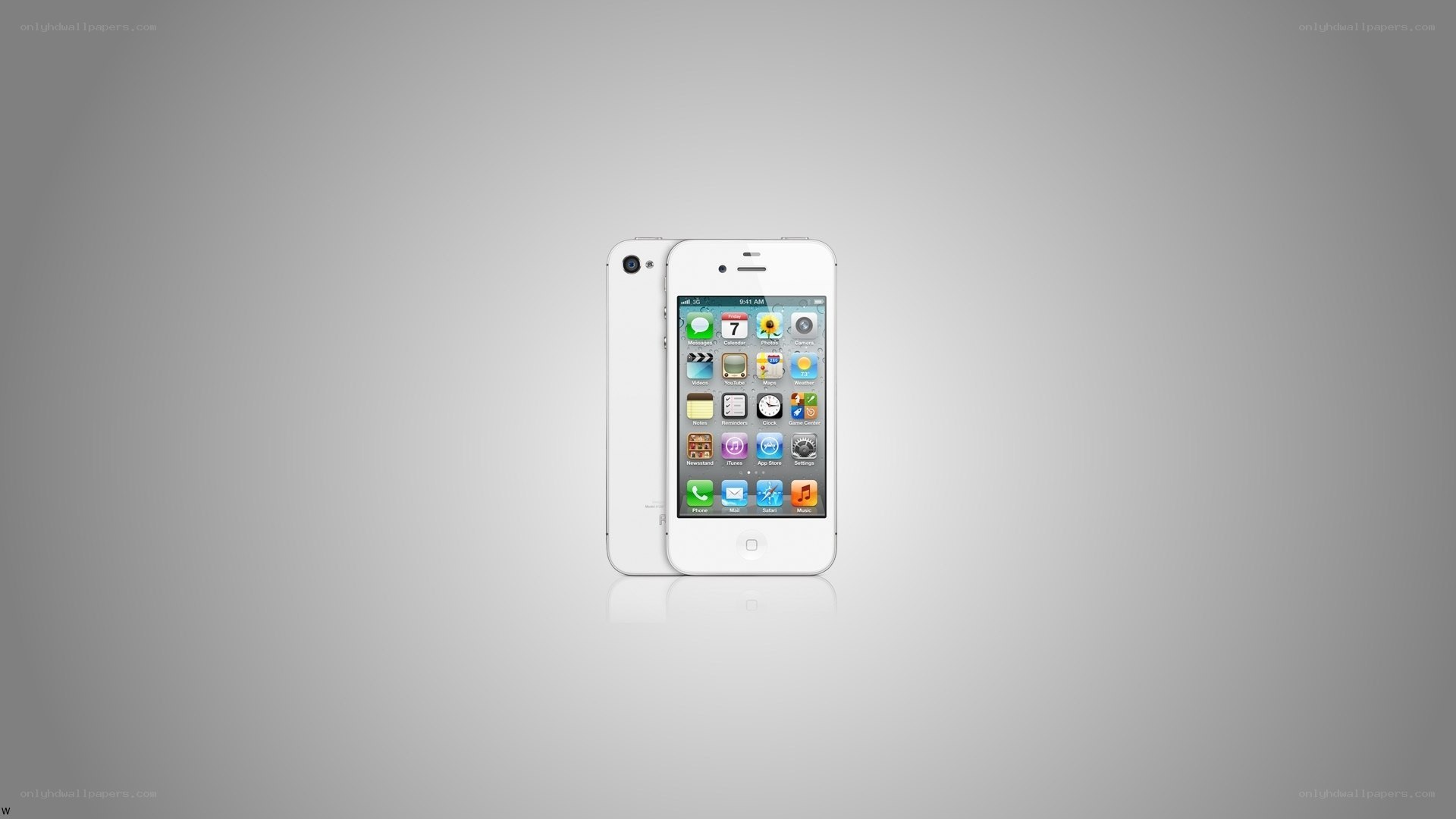 white iphone 4 on gray background