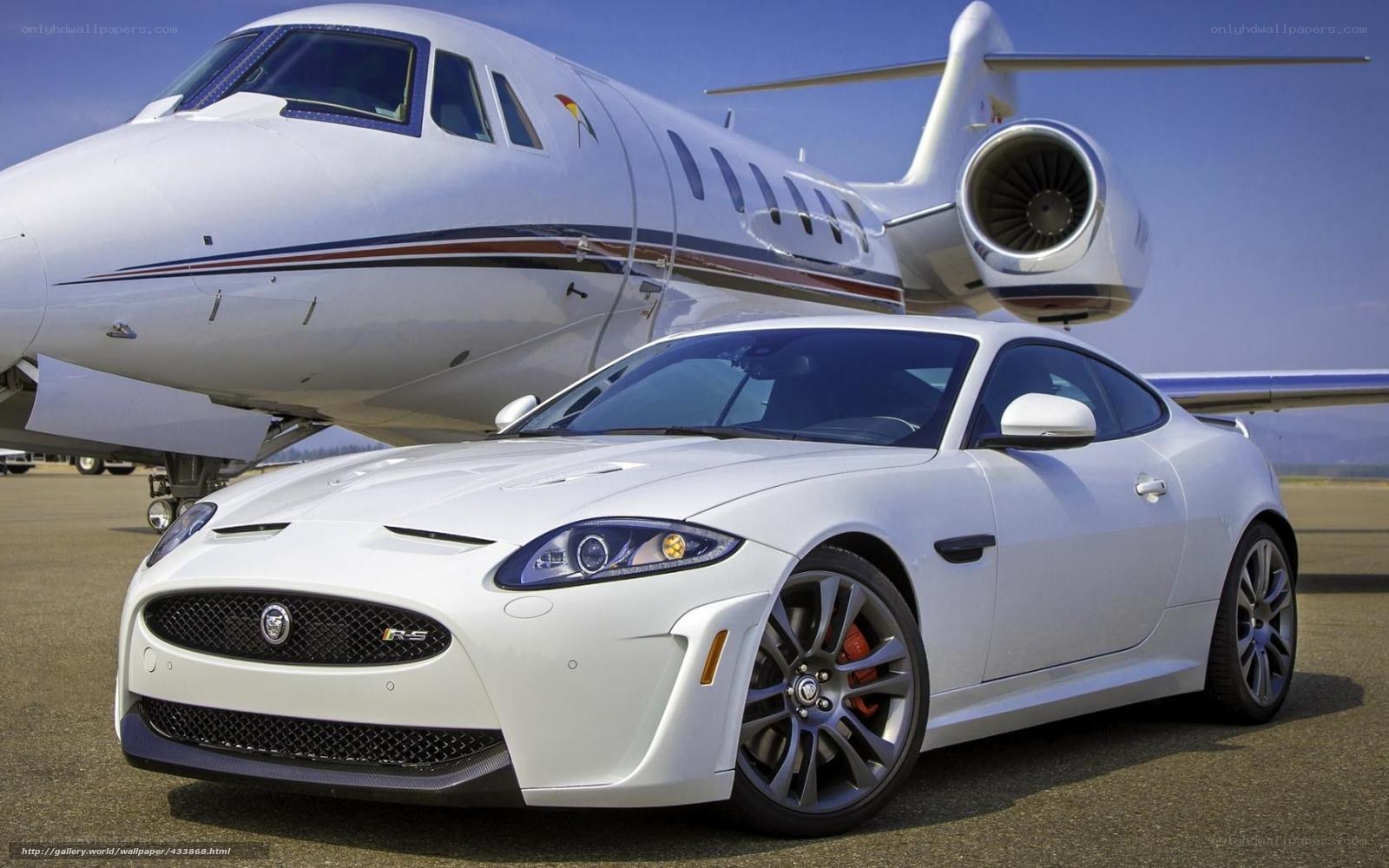 White Jaguar and private jet