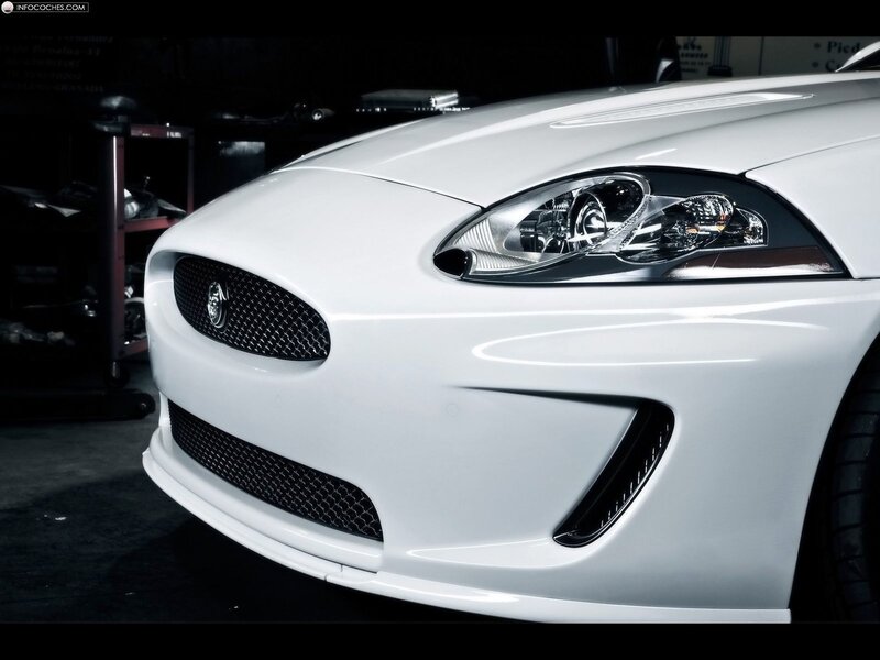 White Jaguar car front view