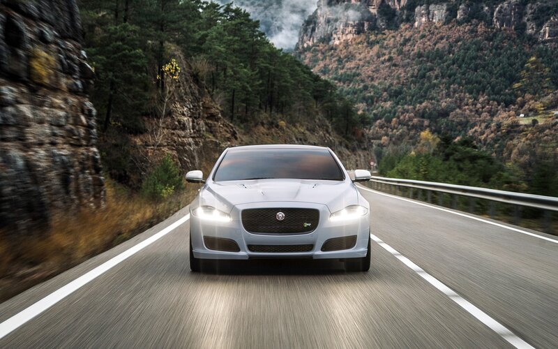 White Jaguar Car — Silver