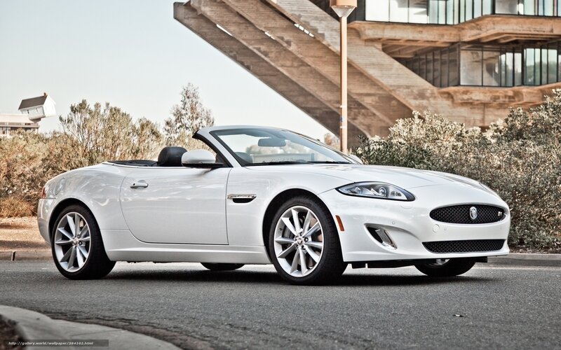 White Jaguar Convertible Car