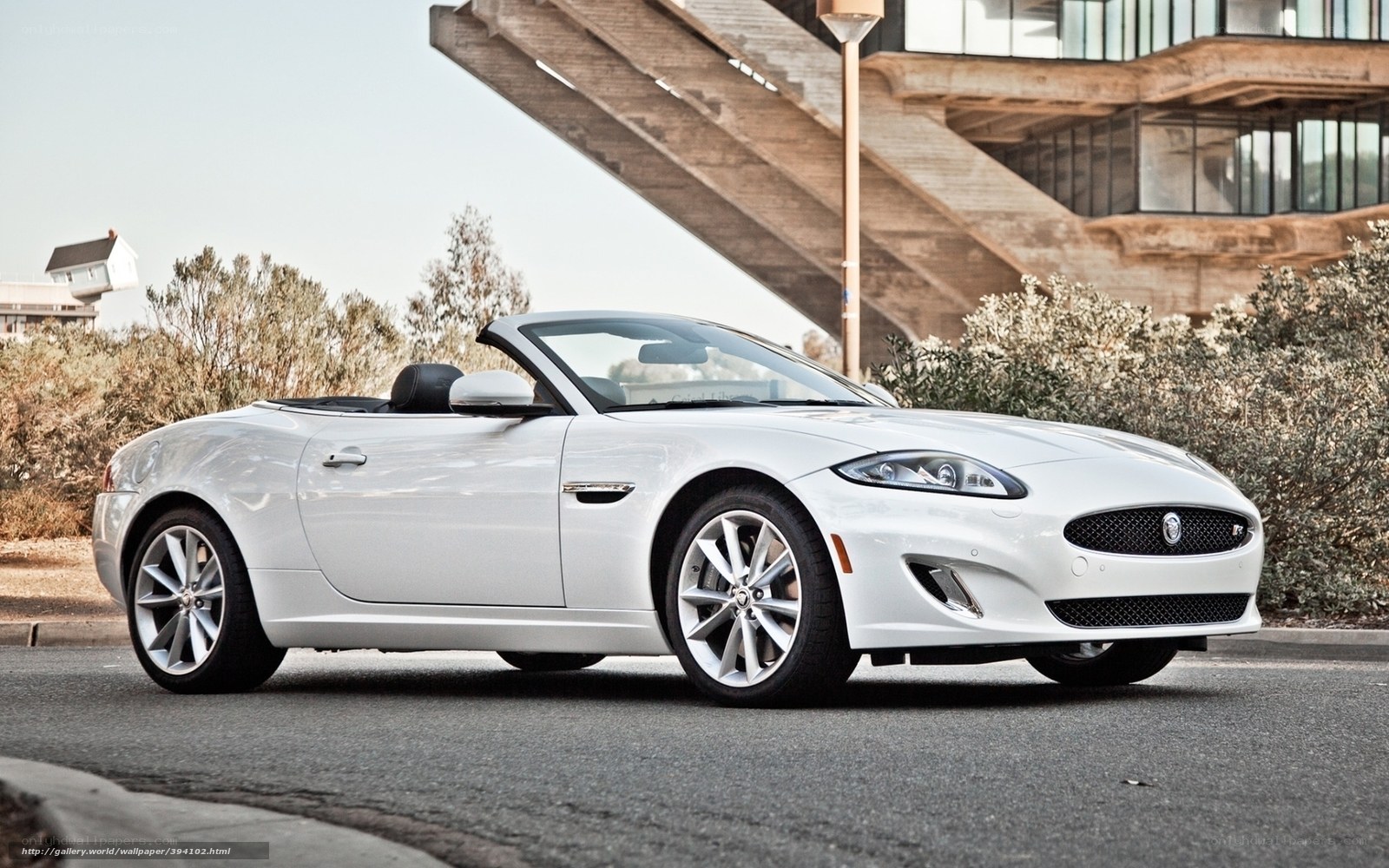 White Jaguar Convertible Car