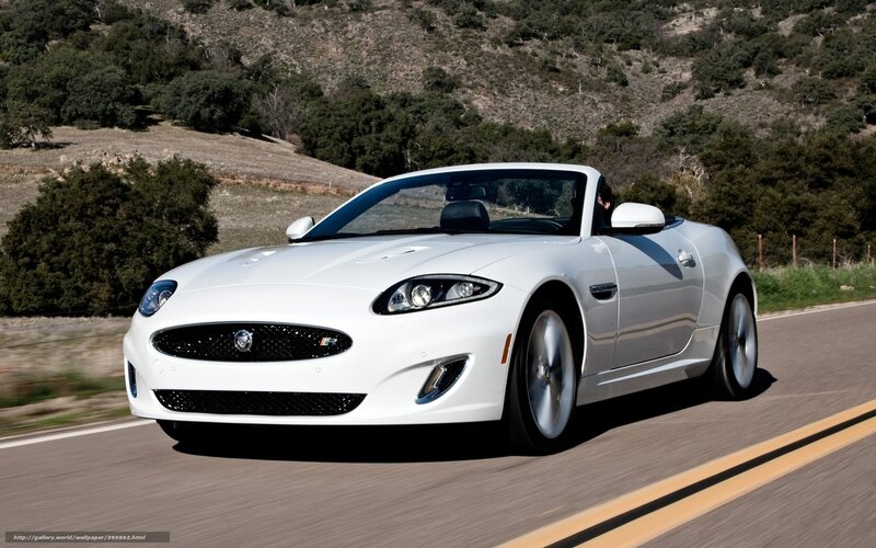 White Jaguar Convertible — Dynamic, Afternoon, Photograph, Car