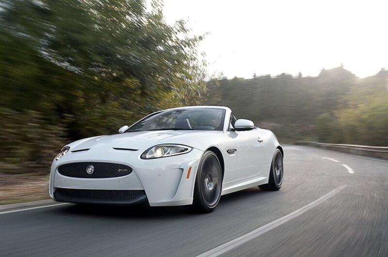 White Jaguar Convertible — Dynamic