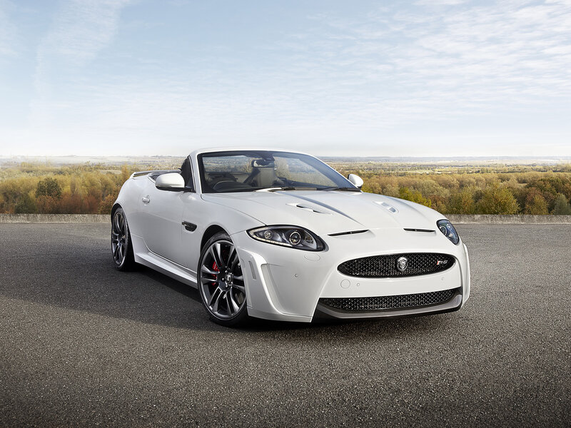 White Jaguar Convertible — Serene, Afternoon, Photograph, Car, Road