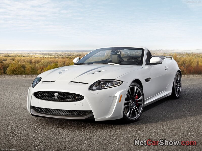 White Jaguar Convertible — Serene, Afternoon, Photograph, Car, Road, Trees