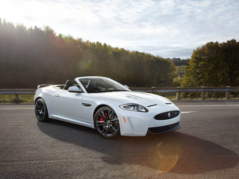 White Jaguar Convertible — Serene, Afternoon, Photograph