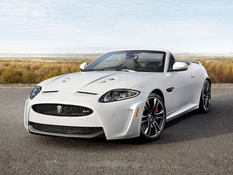 White Jaguar Convertible — Serene, Autumn