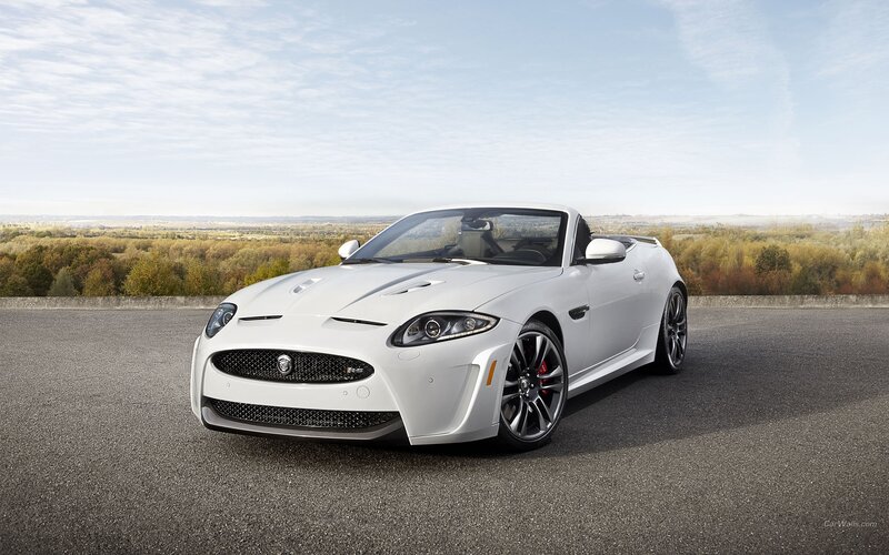 white jaguar convertible sports car