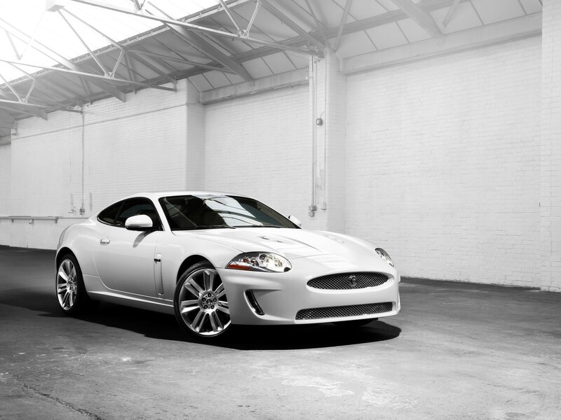 White Jaguar Coupe — Dramatic