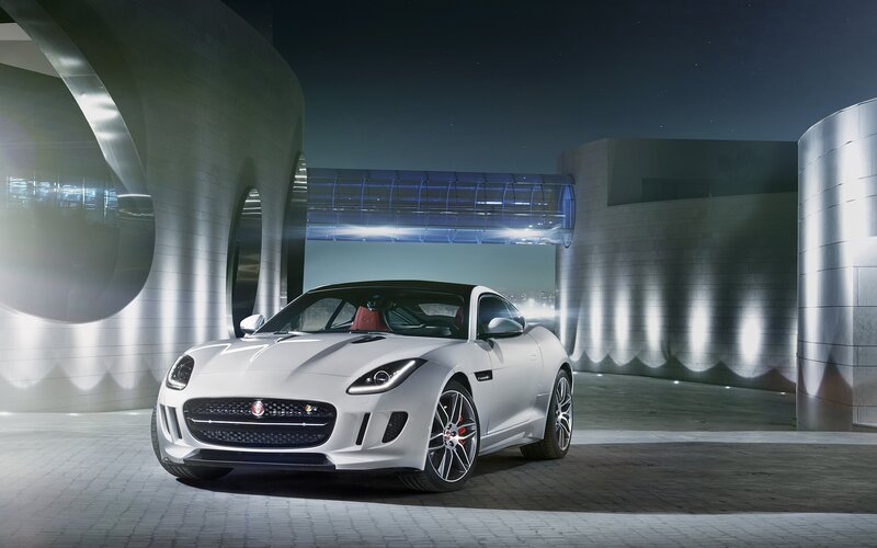 White Jaguar F-type Car — Dramatic