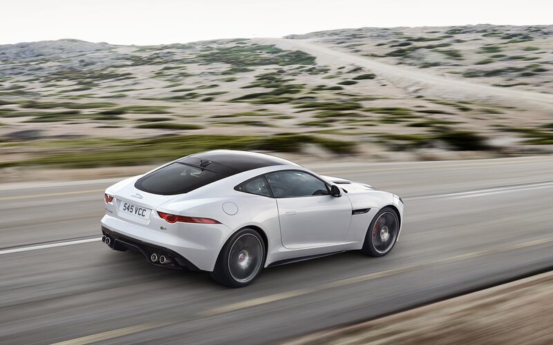 White Jaguar F-type Car — Dynamic