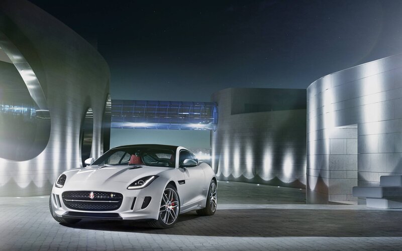White Jaguar F-type Car — Silver