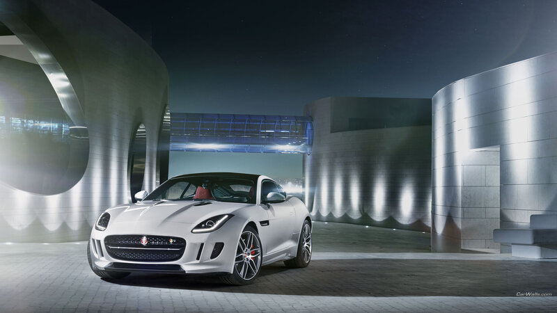 White Jaguar F-type Car