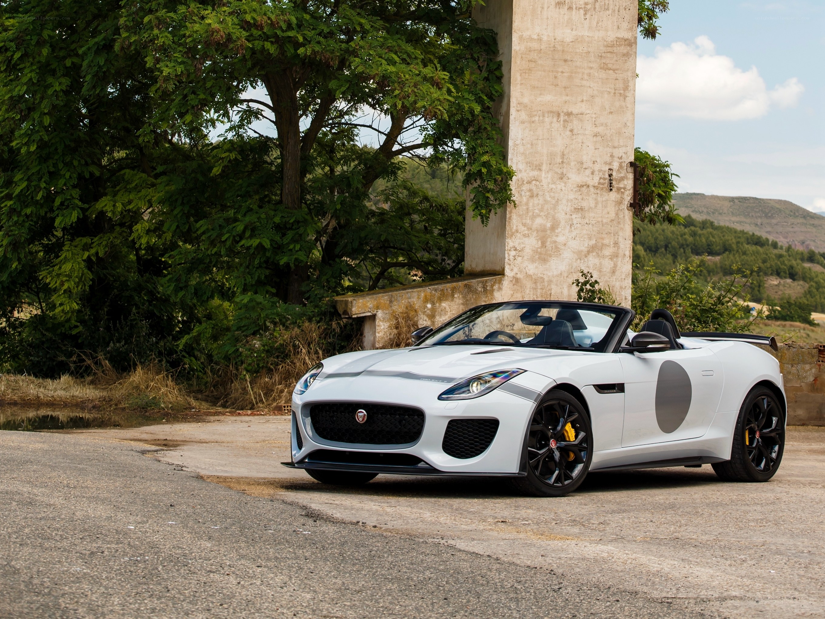 White Jaguar F-Type convertible
