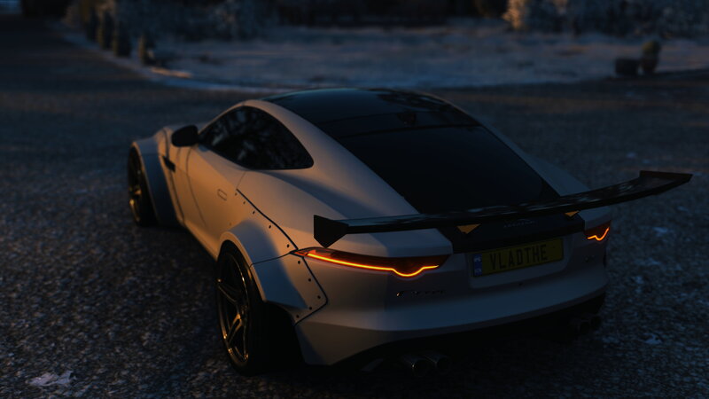 White Jaguar F-type — Dramatic