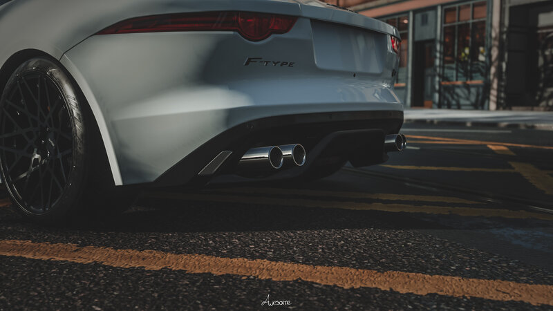 White Jaguar F-type — Gray