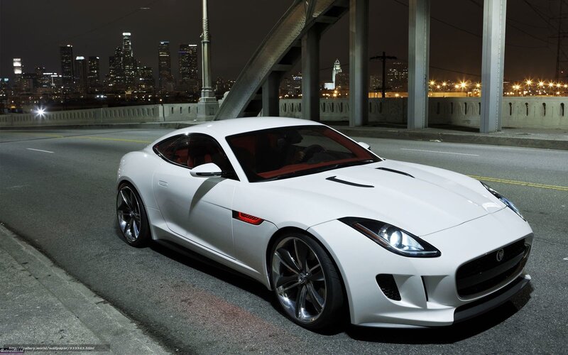 White Jaguar F-Type on a bridge