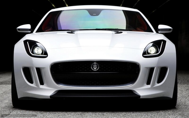 White Jaguar F-Type sports car