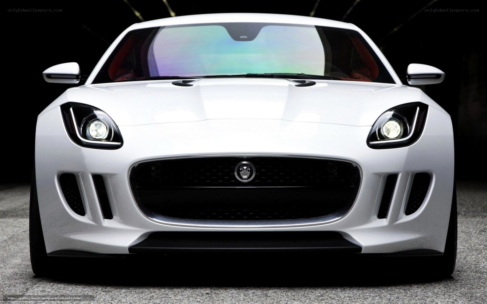 White Jaguar F-Type sports car