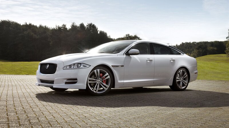 white jaguar luxury sedan