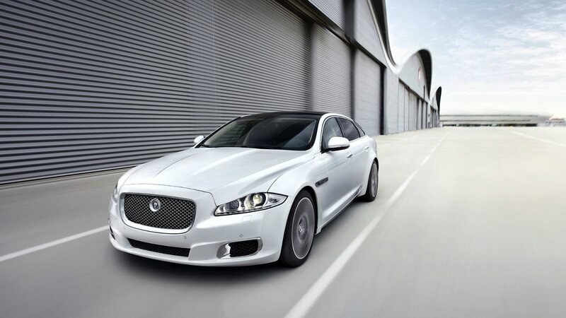 White Jaguar luxury sedan