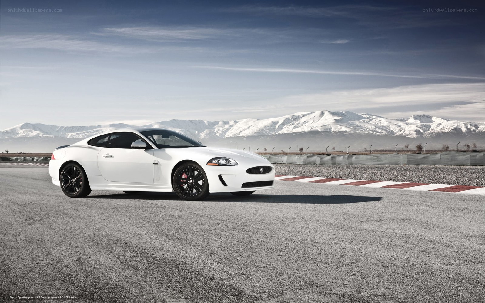 White Jaguar on a racetrack