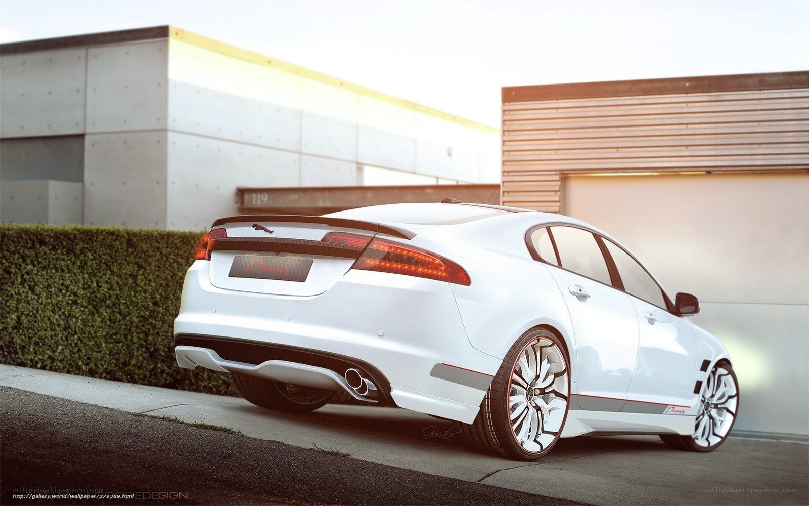 white jaguar sedan car
