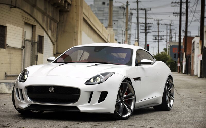 white jaguar sports car