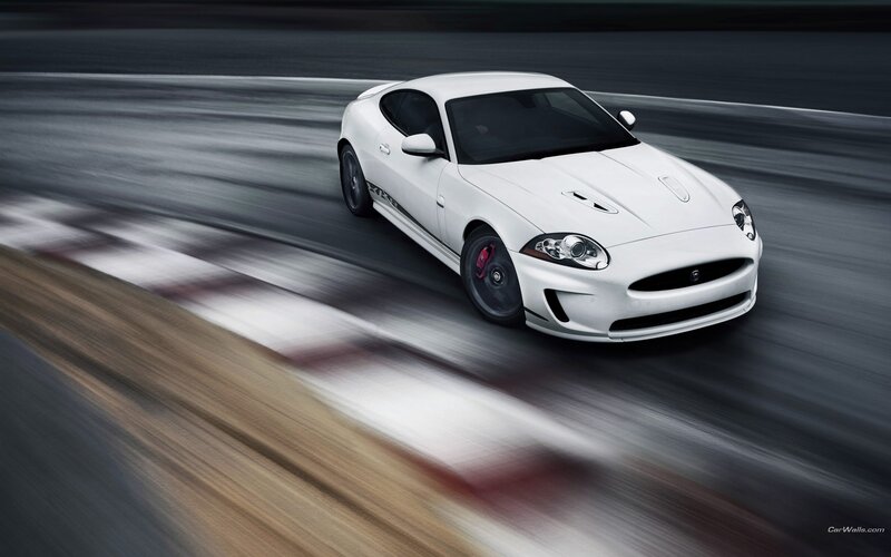 white jaguar sports car