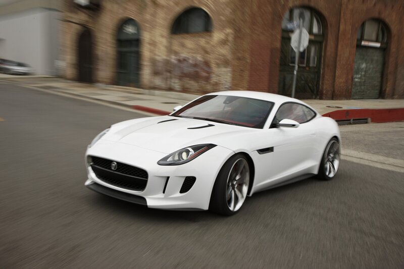 white jaguar sports car