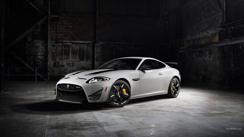 White Jaguar Sports Car — Dramatic