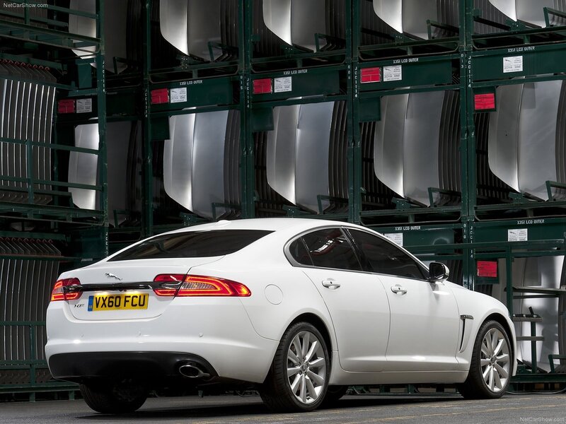 White Jaguar XF sedan