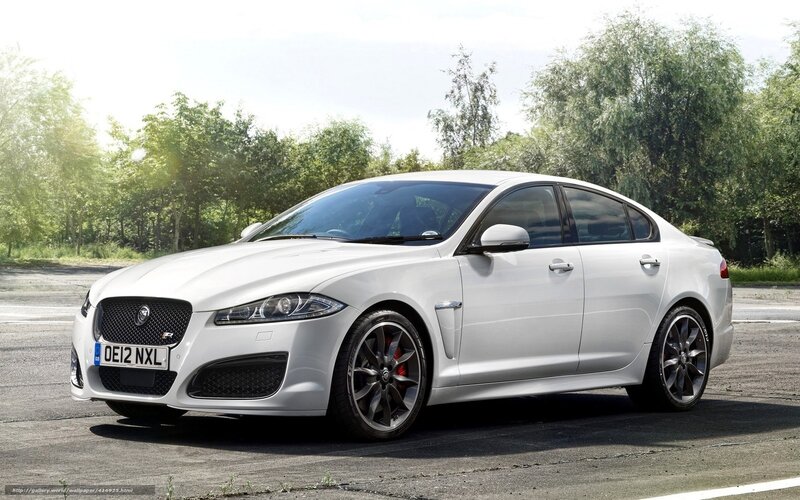 White Jaguar Xfr Sedan — Calm, Afternoon