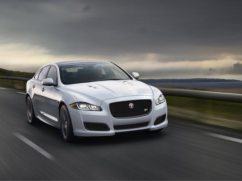 White Jaguar Xfr Sedan — Dramatic