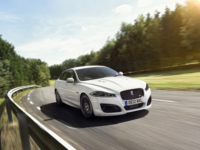 White Jaguar Xfr Sedan — Dynamic