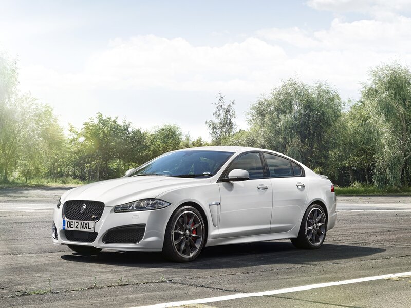 White Jaguar Xfr Sedan — Serene, Afternoon