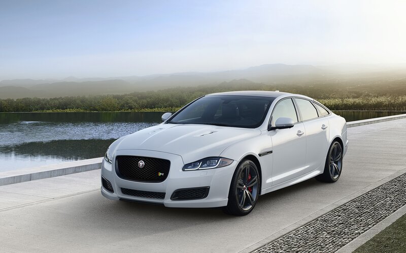 White Jaguar Xfr Sedan — Serene, Morning