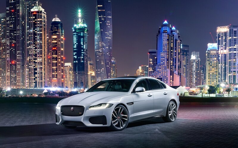 White Jaguar Xfr Sedan — Silver