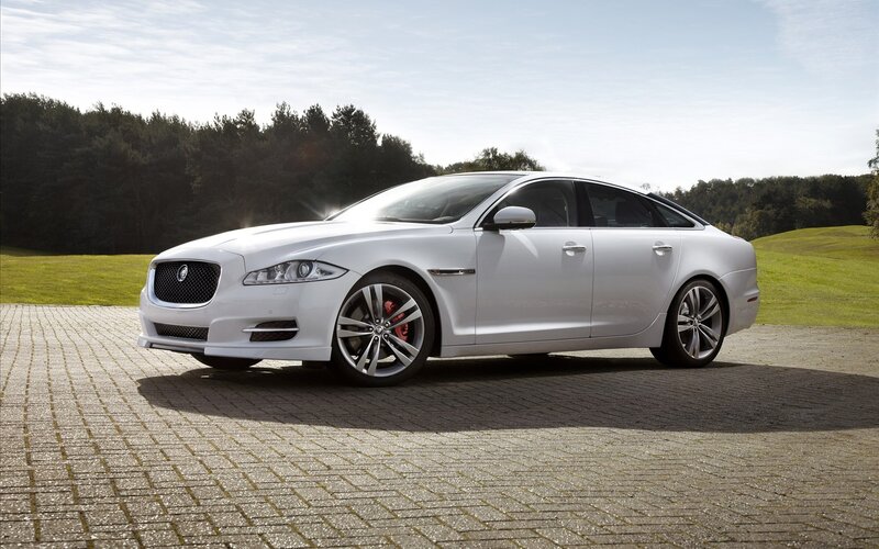 White Jaguar XJ luxury sedan