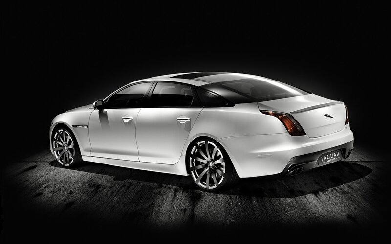 White Jaguar XJ sedan