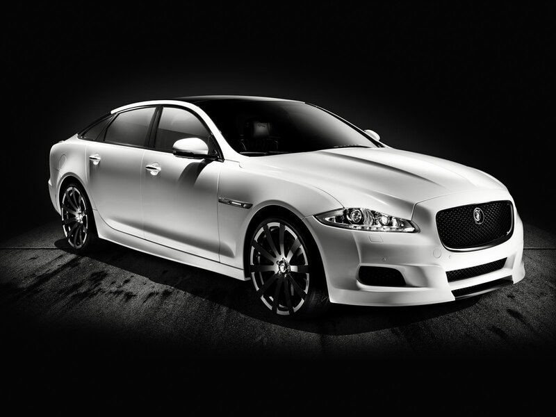 White Jaguar XJ sedan