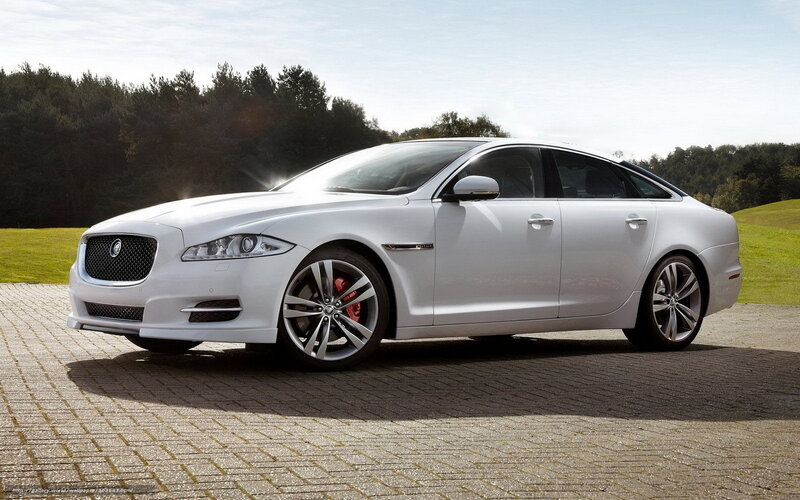 White Jaguar Xj Sedan — Serene, Afternoon, Photograph, Car