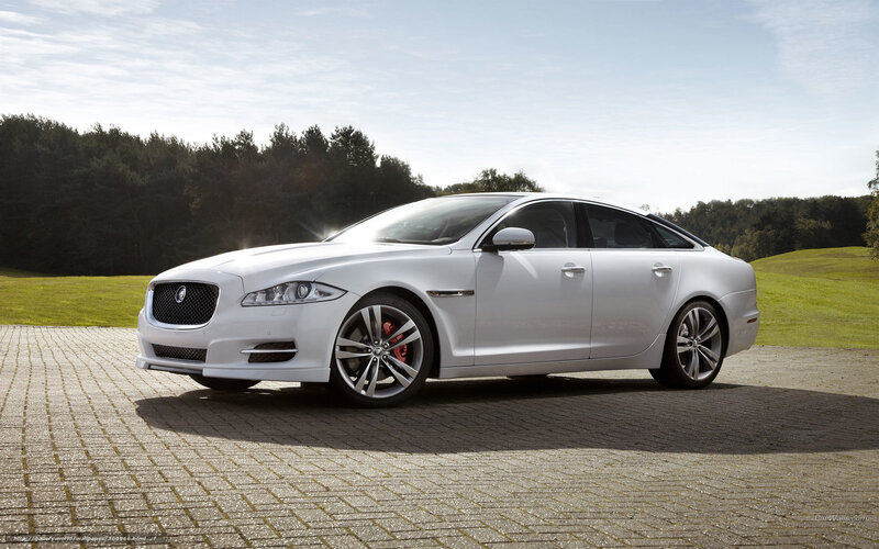 White Jaguar Xj Sedan — Serene, Afternoon, Photograph