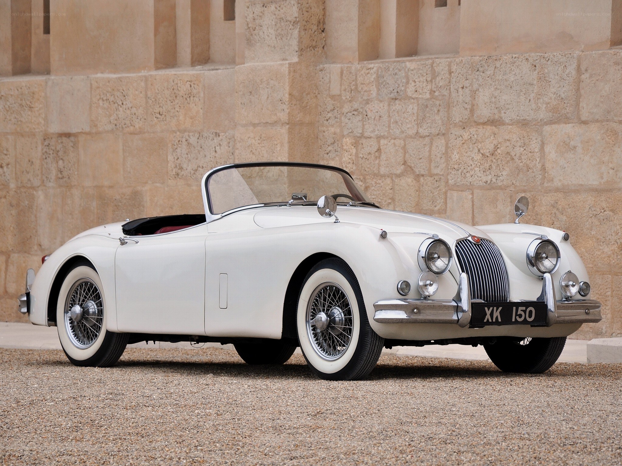 White Jaguar XK150 Convertible