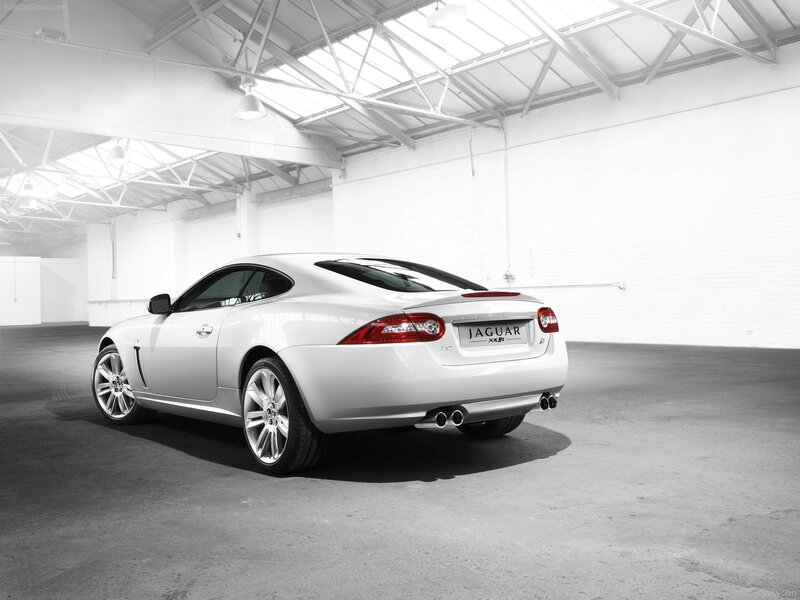 White Jaguar XKR coupe